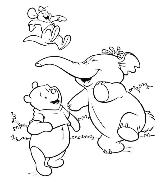 coloriage efelant petit gourou et winnie